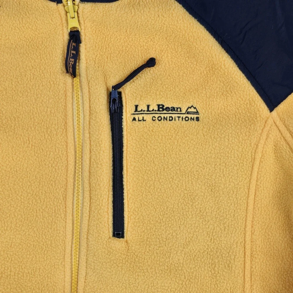 Vintage LL Bean Jacket Women Large Yellow All Conditions Fleece USA 90s Gorpcore